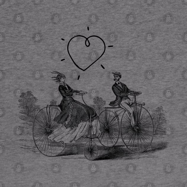 Bicycle Love Vintage Illustration by Biophilia